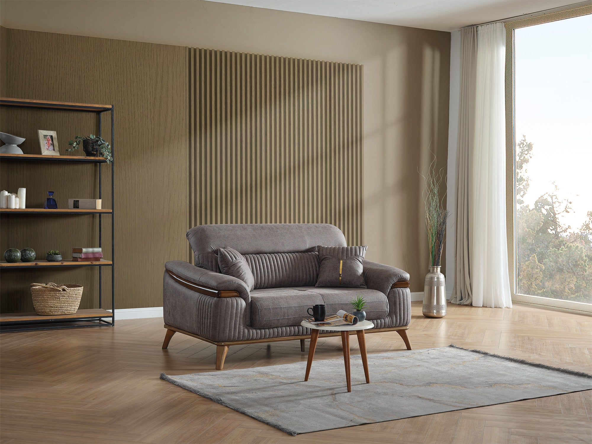 Beta 3-pieces (Sofa & Loveseat & Chair) Livingroom Set Fume