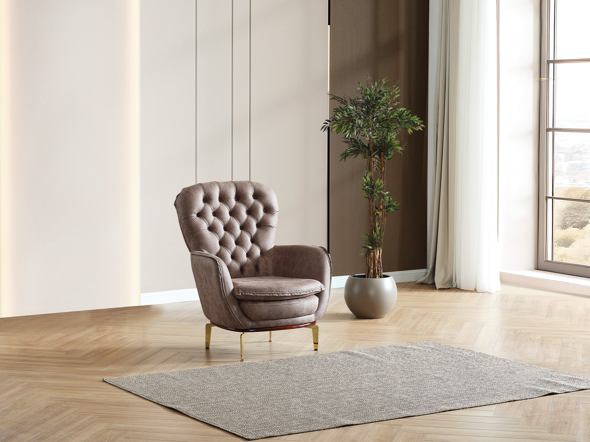 Bravo 3-pieces (Sofa & Loveseat & Chair) Livingroom Set Brown