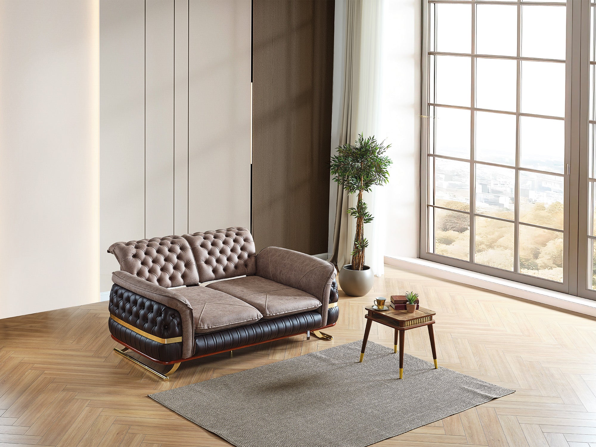 Bravo 3-pieces (Sofa & Loveseat & Chair) Livingroom Set Brown