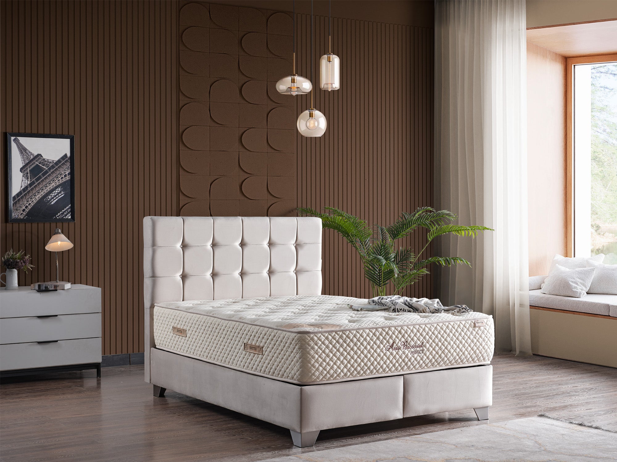 Cenova Storage Bed With Headboard Cream