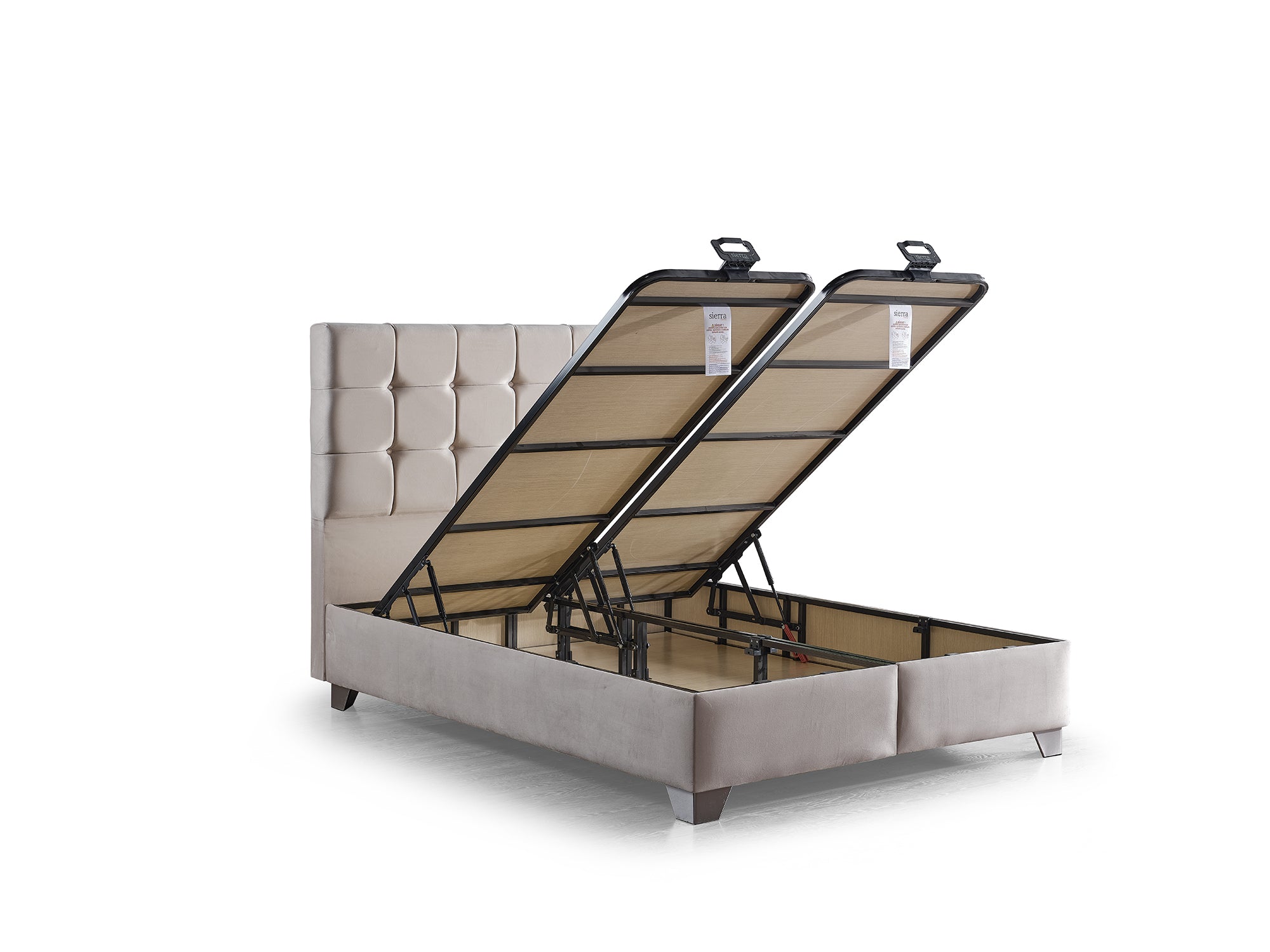 Cenova Storage Bed With Headboard Cream