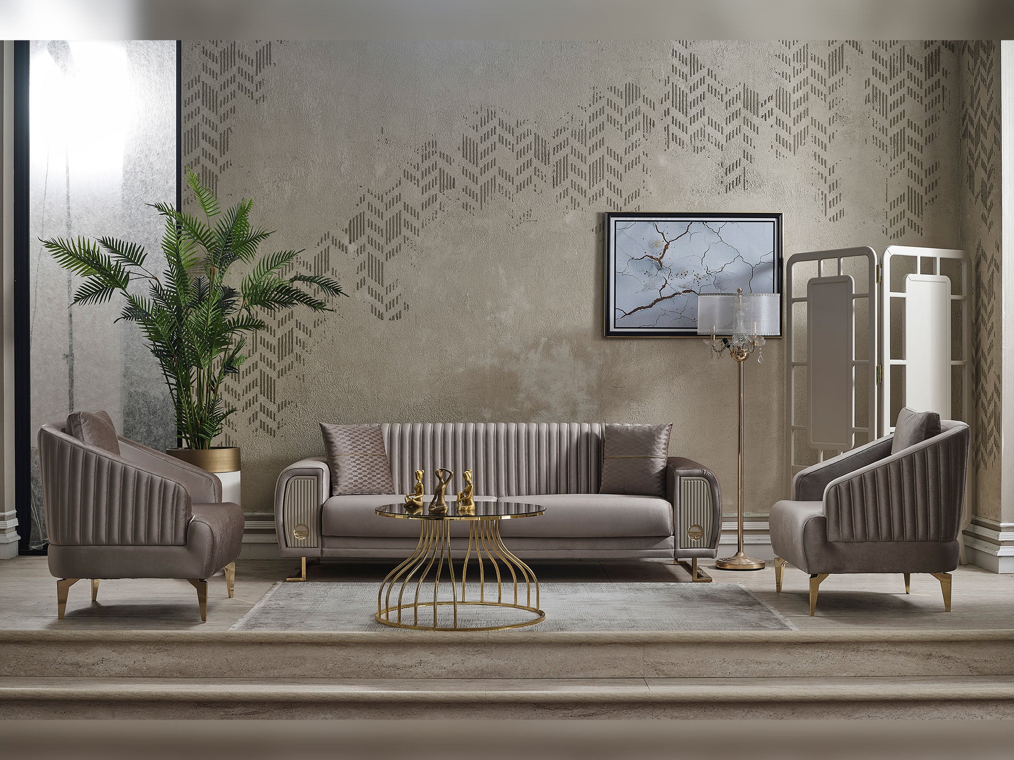 Damla Ser 3-pieces (Sofa & Loveseat & Chair) Livingroom