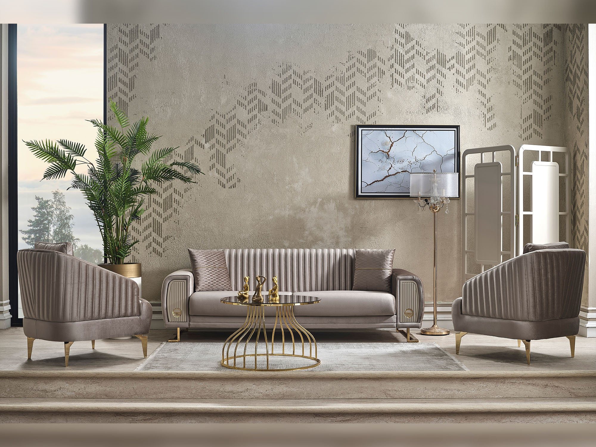 Damla Ser 3-pieces (Sofa & Loveseat & Chair) Livingroom