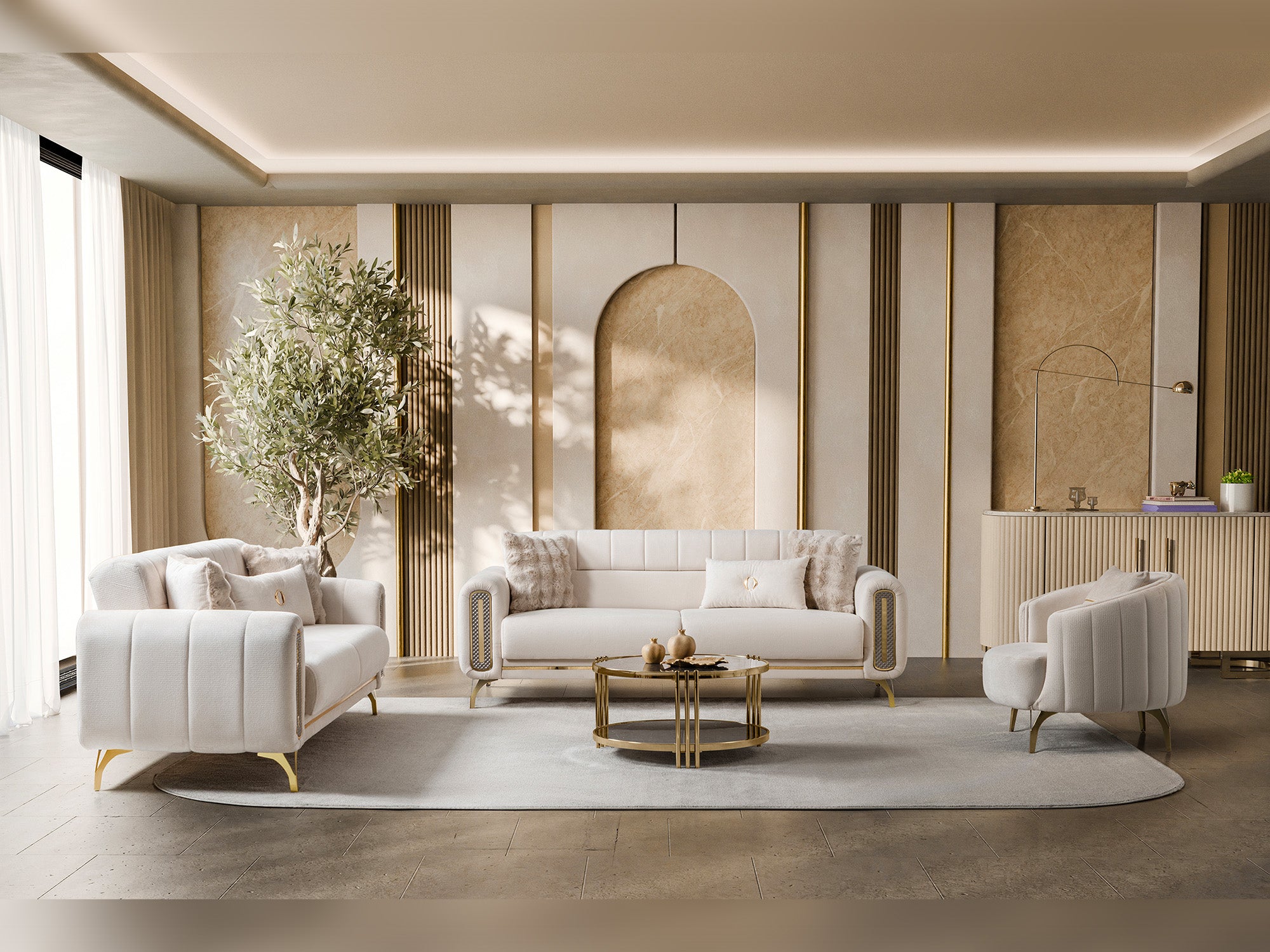 Dior 3-pieces (Sofa & Loveseat & Chair) Livingroom Set