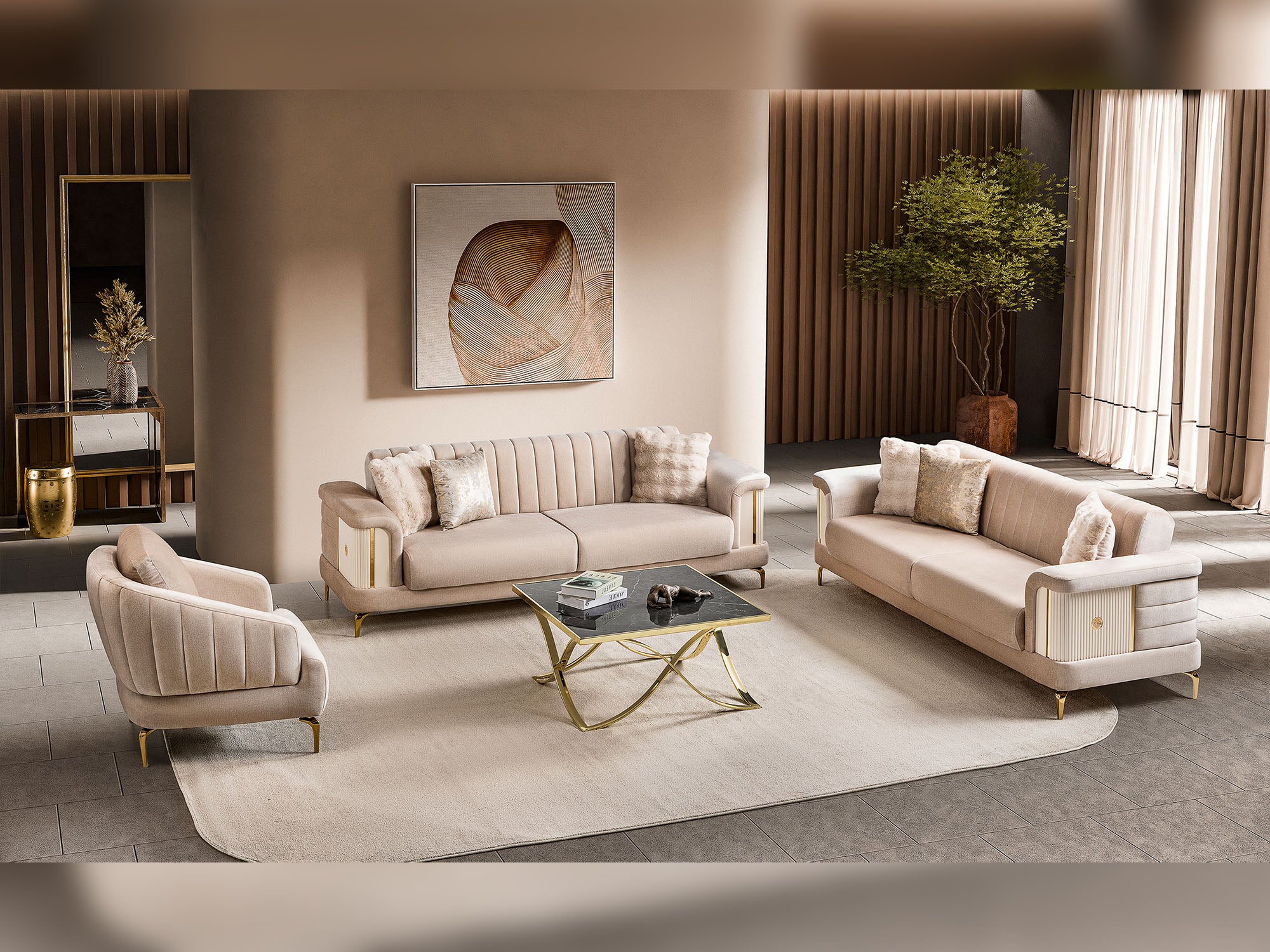 Elano  3-pieces (Sofa & Loveseat & Chair) Livingroom Set