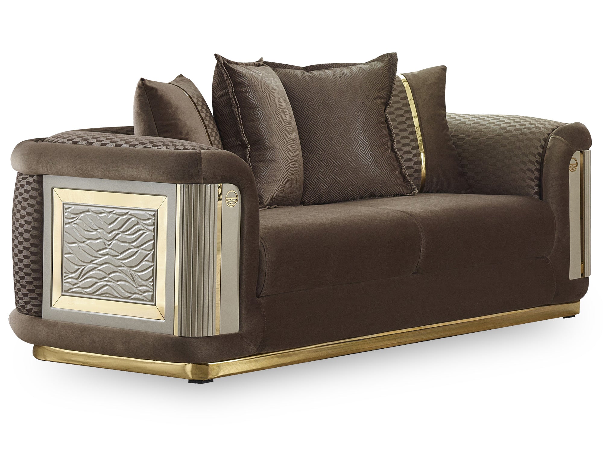 Elegance Stationary Loveseat Brown
