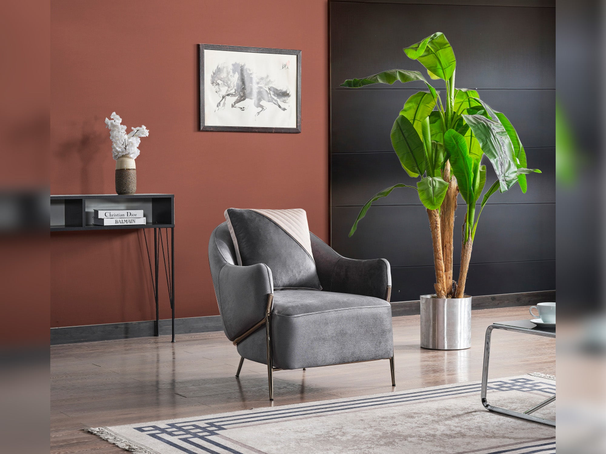 Esperanza 3-pieces (Sofa & Loveseat & Chair) Livingroom Set Dark Grey