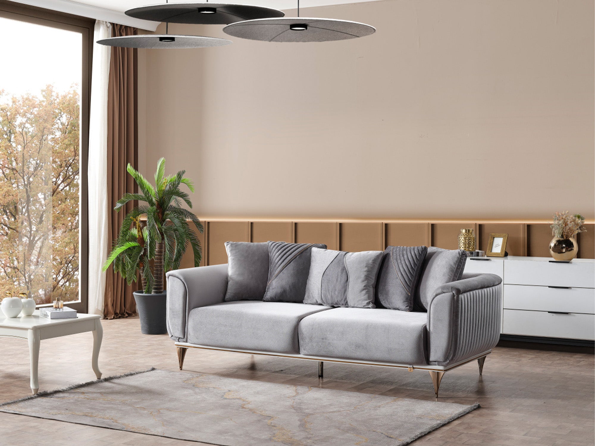 Esperanza 4-pieces (2 Sofa & 2 Chair) Livingroom Set Light Grey