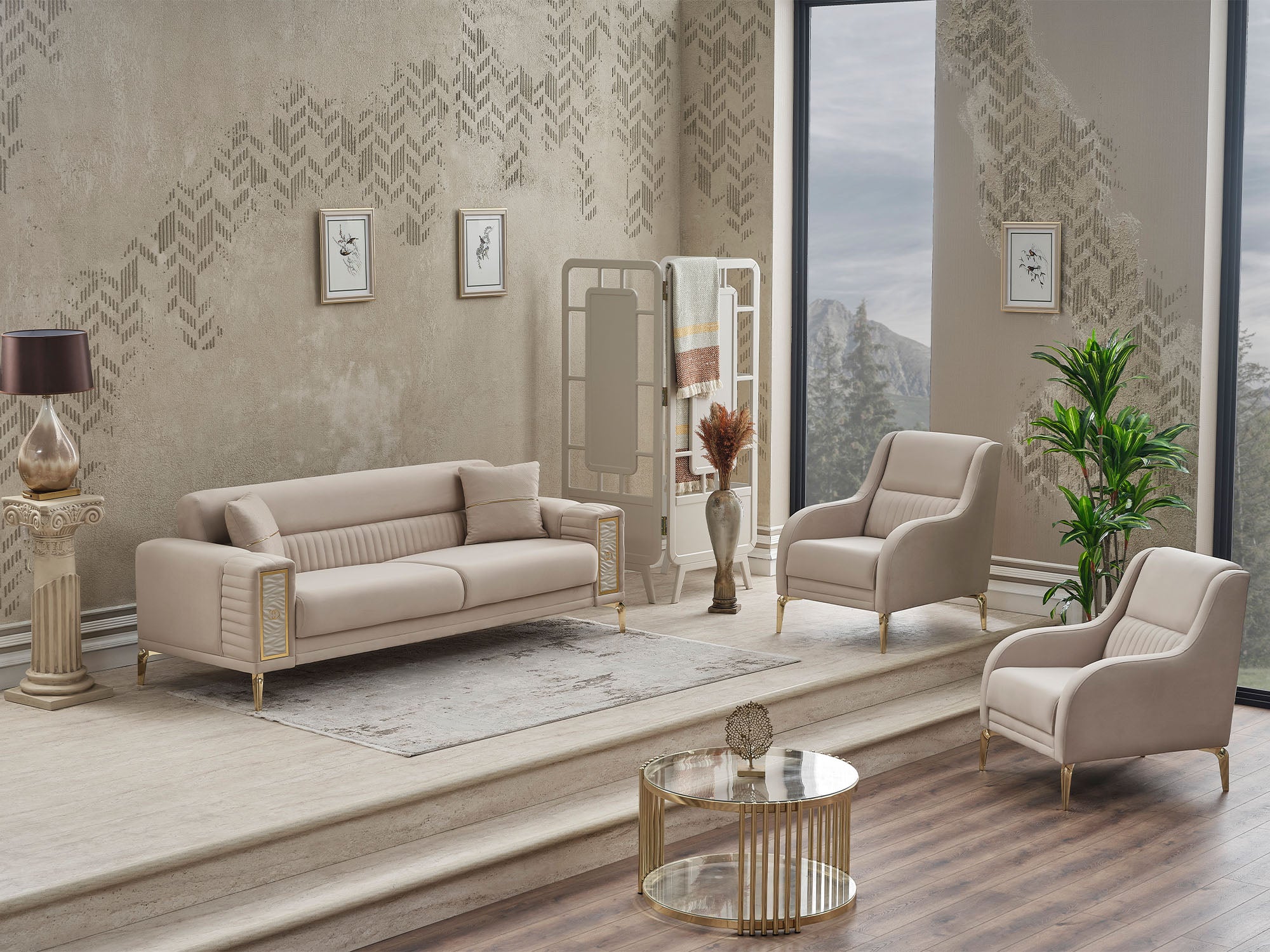 Galina 3-pieces (Sofa & Loveseat & Chair) Livingroom