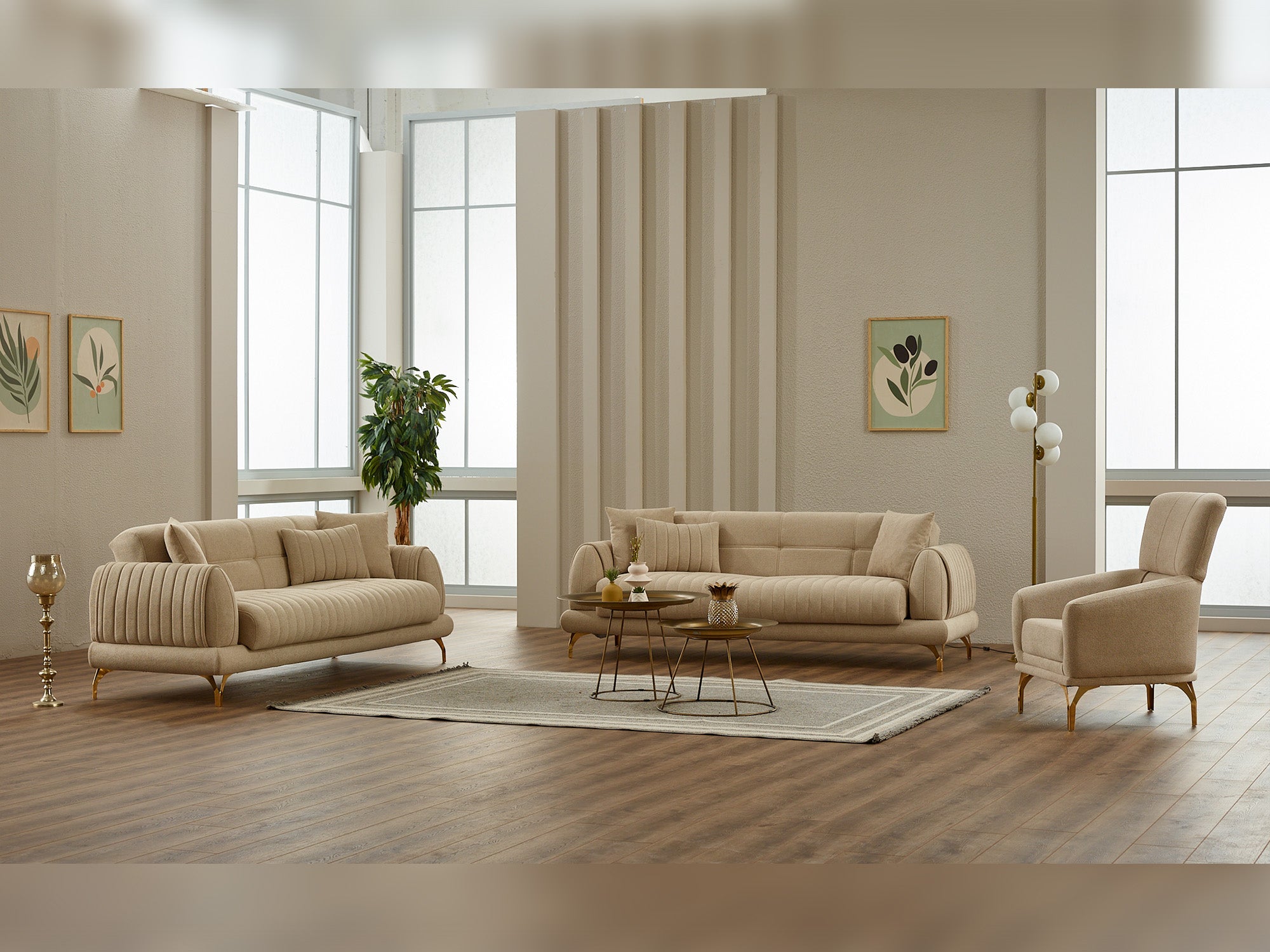 Gamba 3-pieces (Sofa & Loveseat & Chair) Livingroom