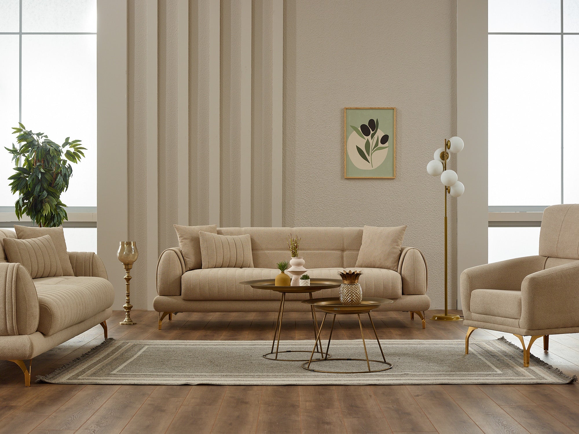 Gamba 3-pieces (Sofa & Loveseat & Chair) Livingroom