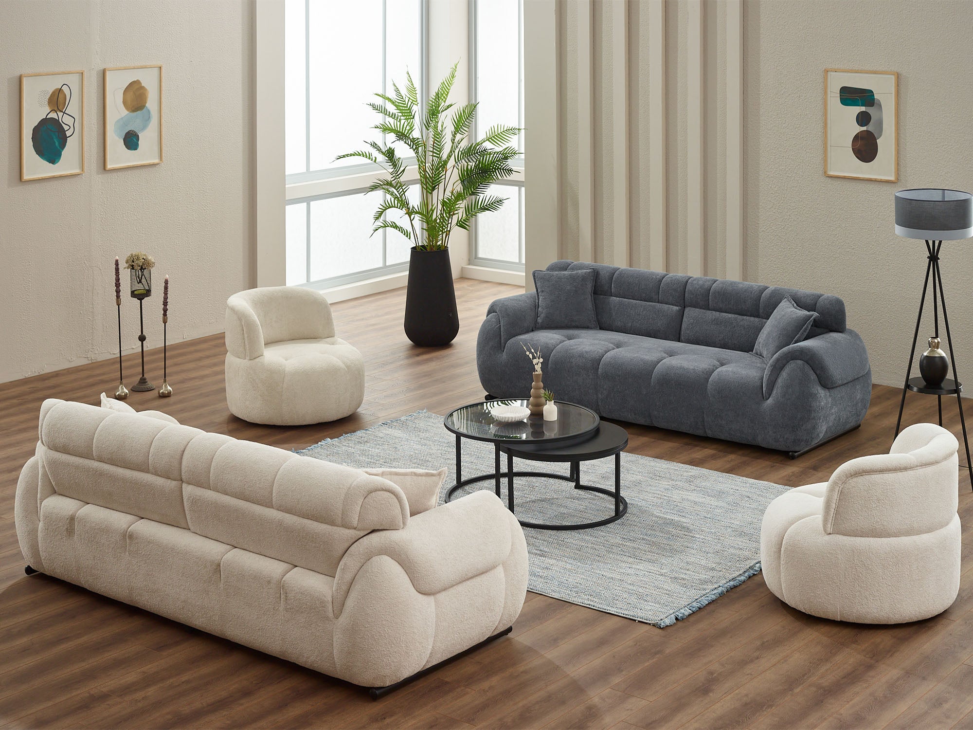 Genova 3-pieces (Sofa & Loveseat & Chair) Livingroom Set