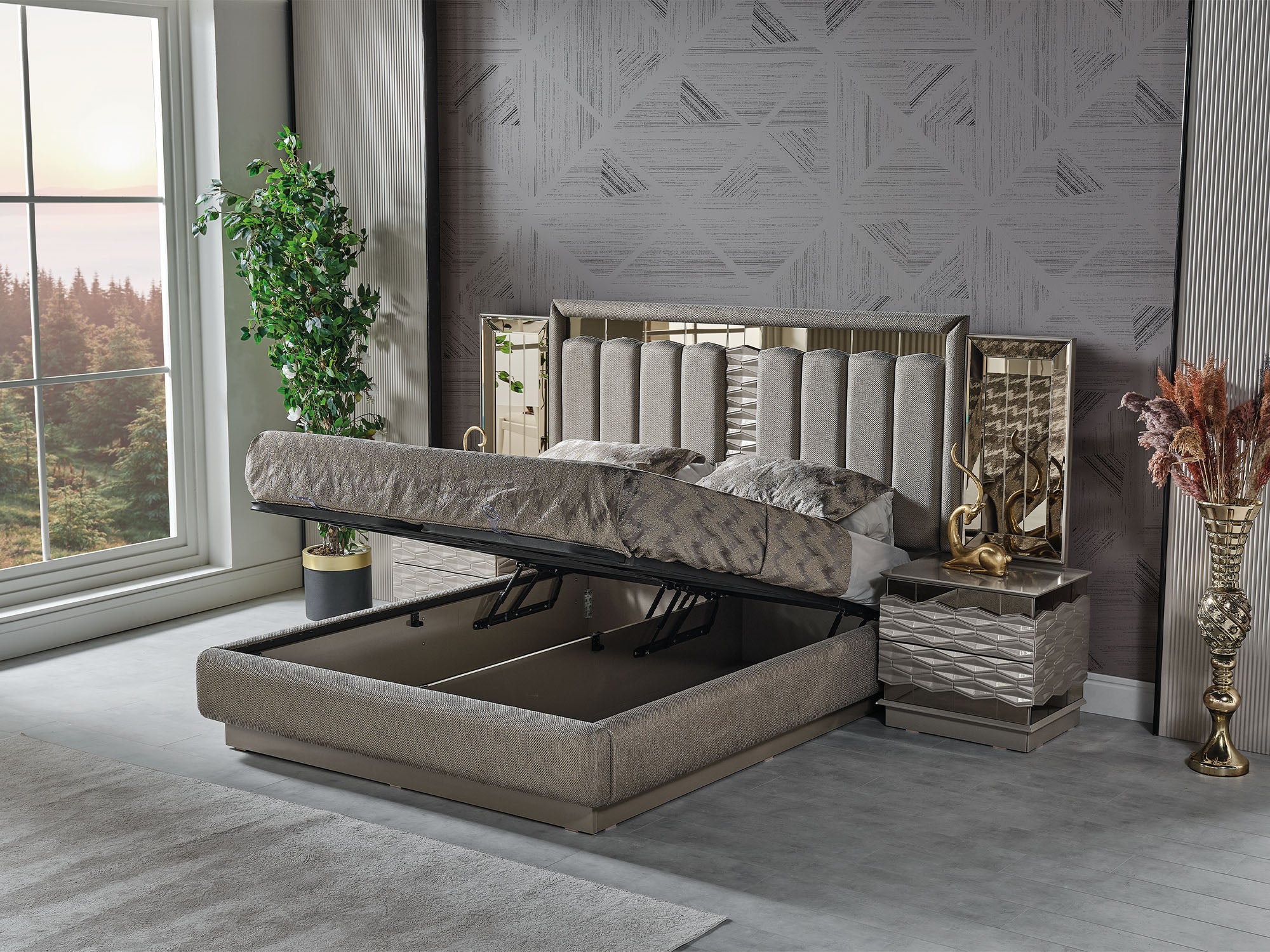 Gokce Bed Frame With Headboard