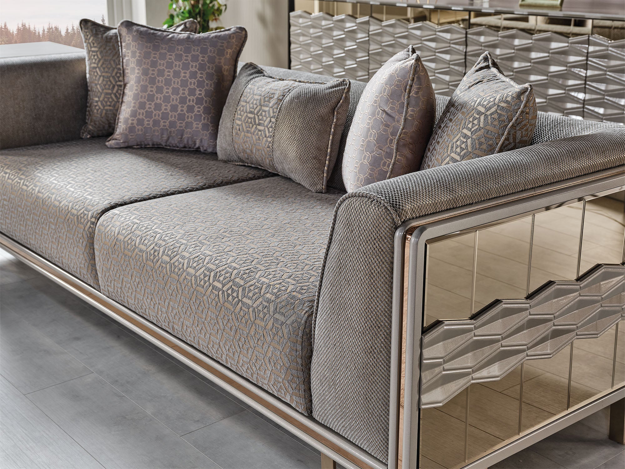 Gokce Stationary Sofa Grey
