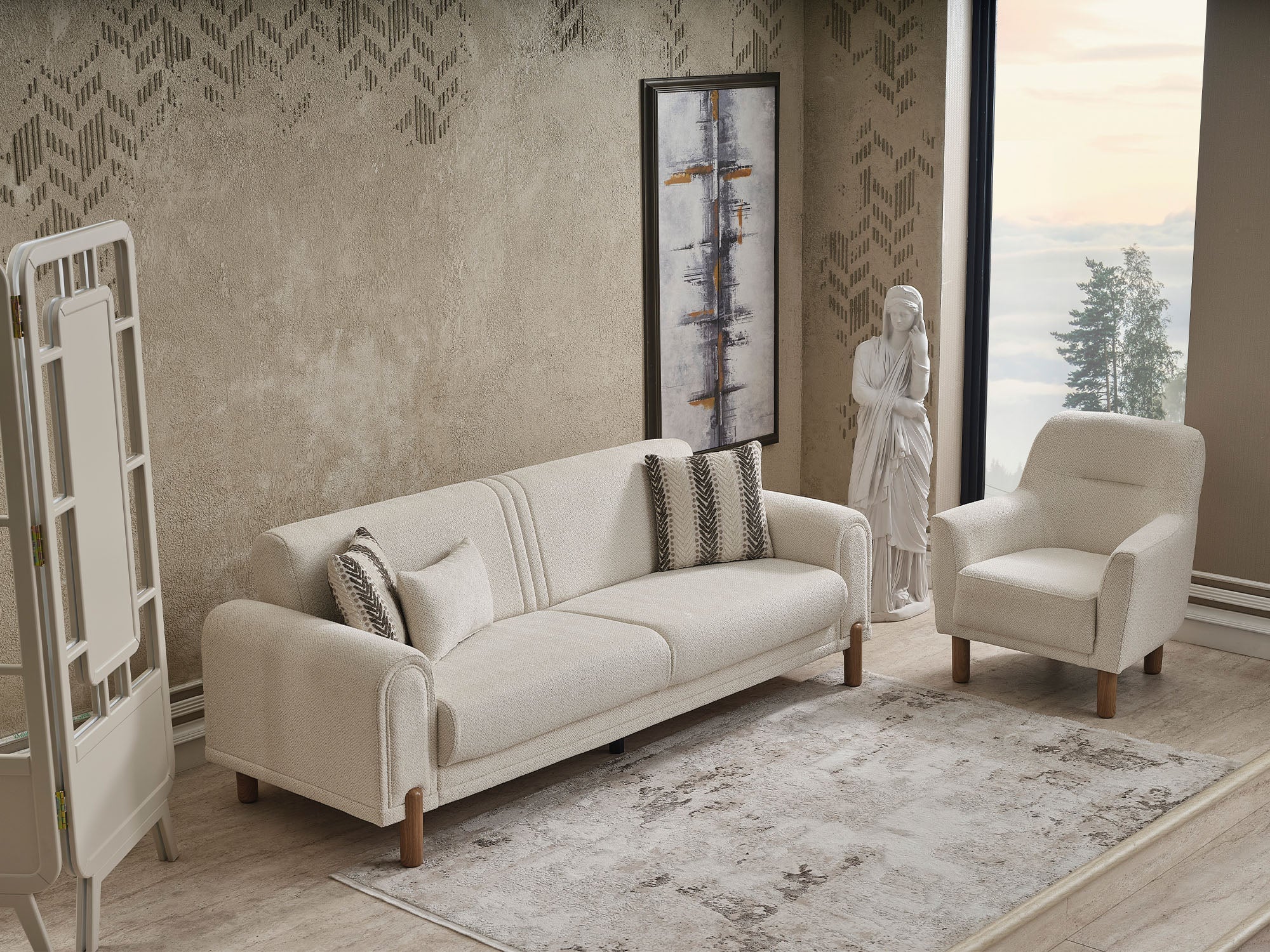 Gold 3-pieces (Sofa & Loveseat & Chair) Livingroom
