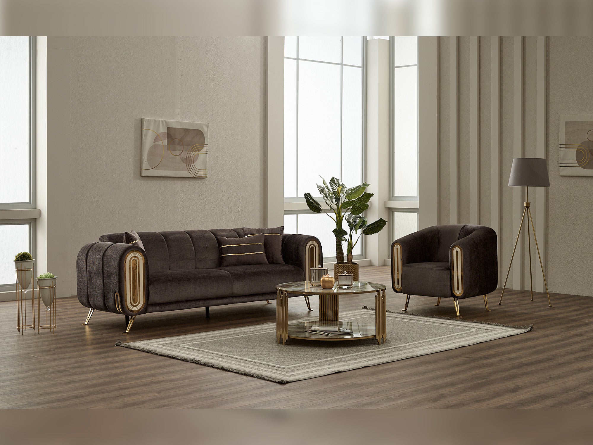 Gucci 3-pieces (Sofa & Loveseat & Chair) Livingroom Set