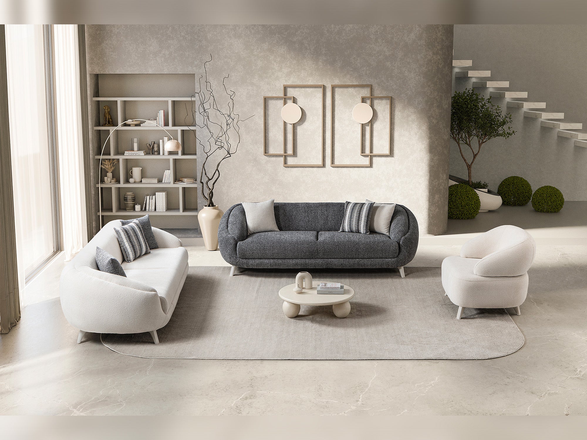 Jesse 3-pieces (Sofa & Loveseat & Chair) Livingroom Set