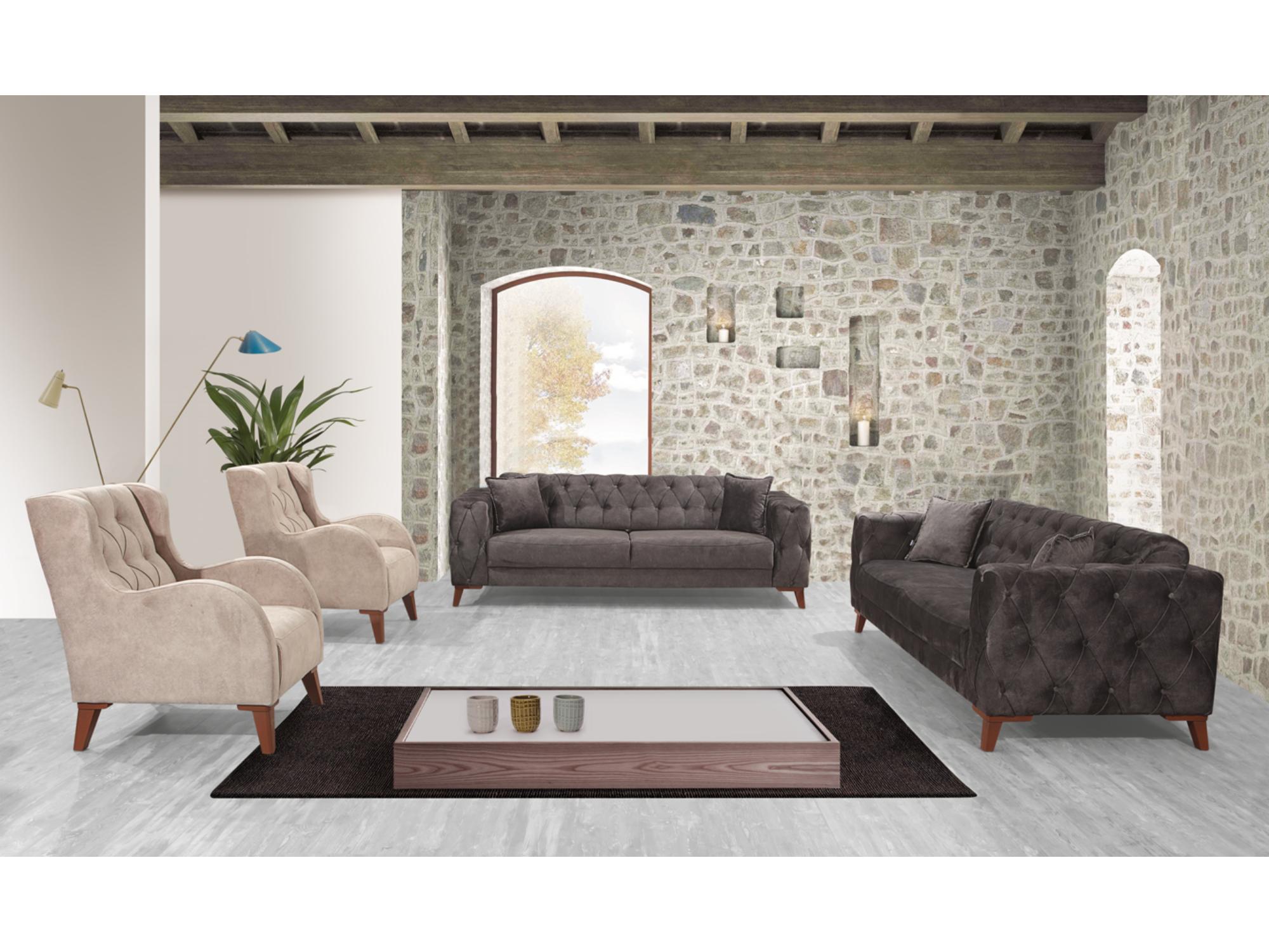 Joza Convertible livingroom (2 Sofa & 2 Chair) Beige