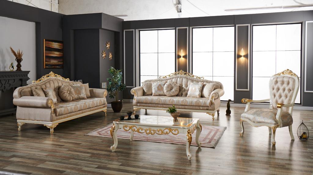 Kardelen Traditional Loveseat Cream