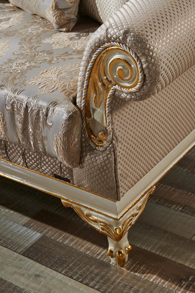 Kardelen Traditional Loveseat Cream