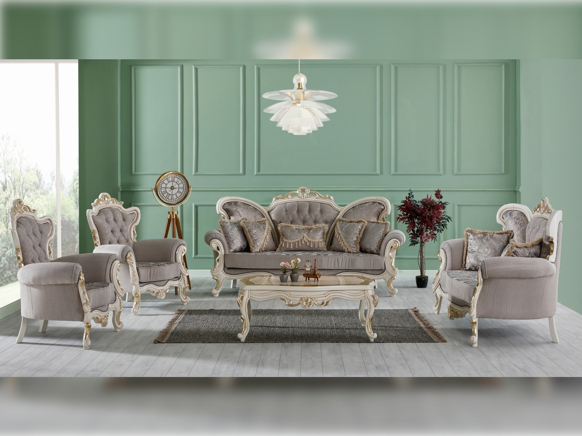 Kelebek Traditional Livingroom (2 Sofa & 2 Chair) Vizon