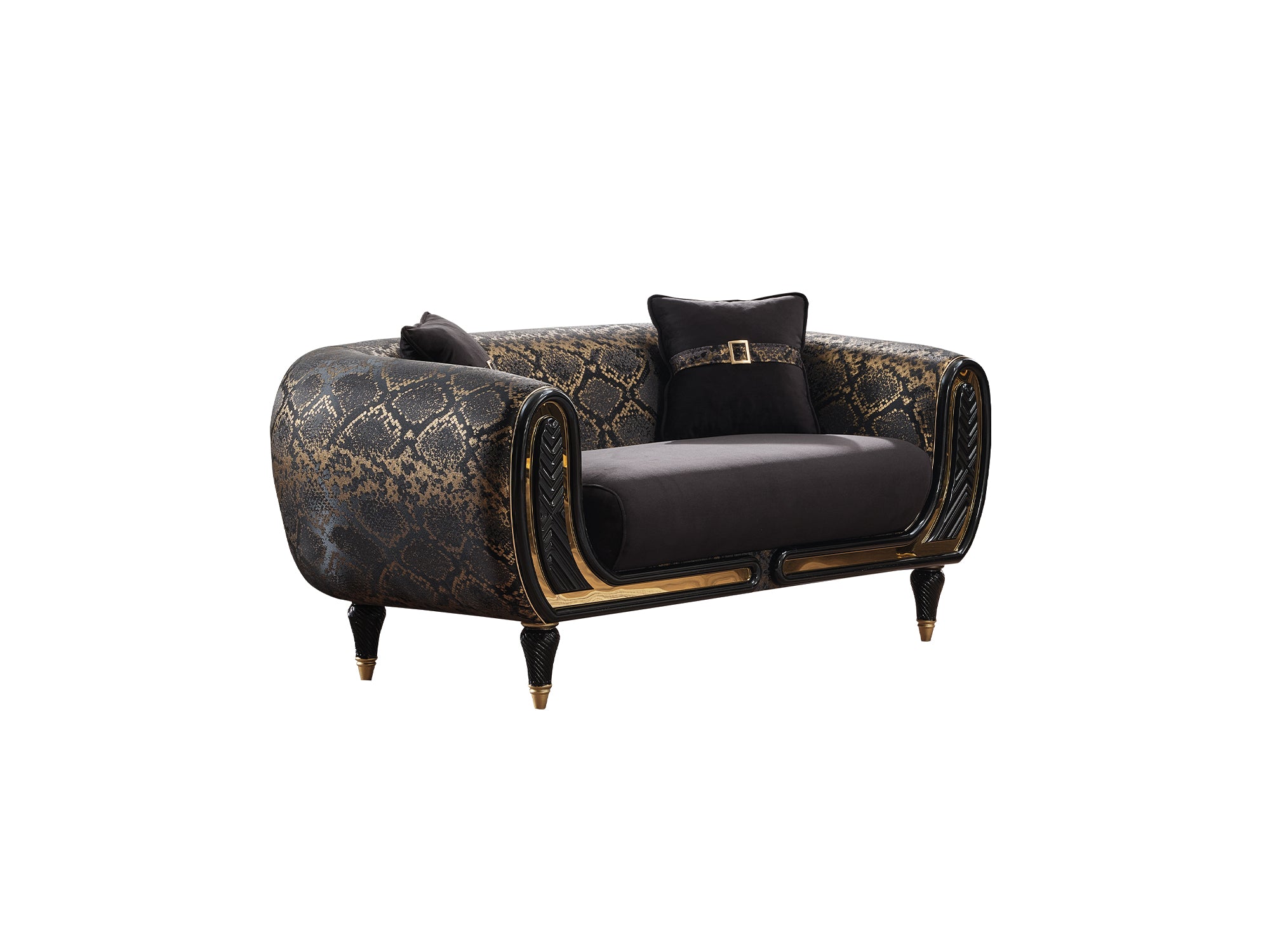 Lima Stationary Loveseat Black