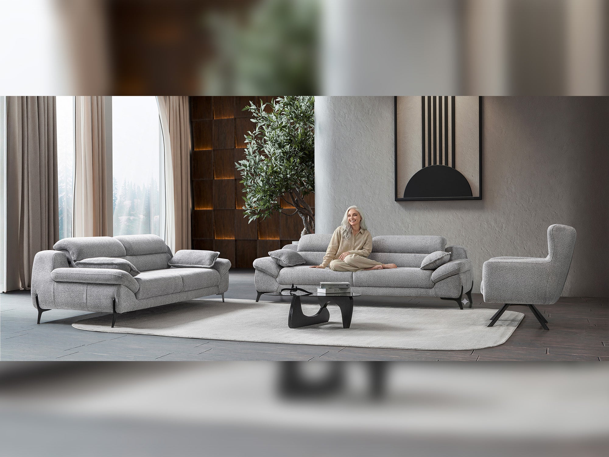 Lorenzo 3-pieces (Sofa & Loveseat & Chair) Livingroom Set