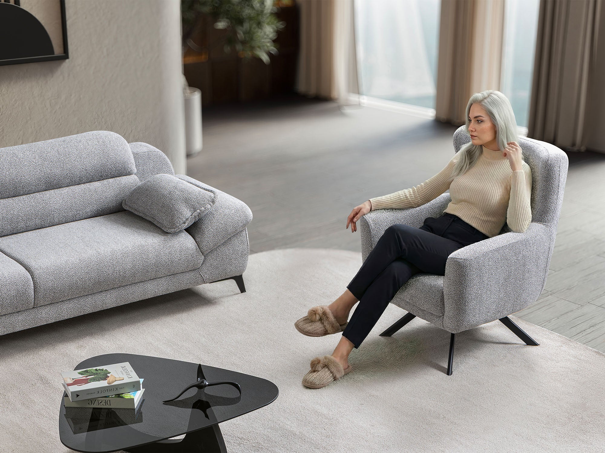 Lorenzo 3-pieces (Sofa & Loveseat & Chair) Livingroom Set