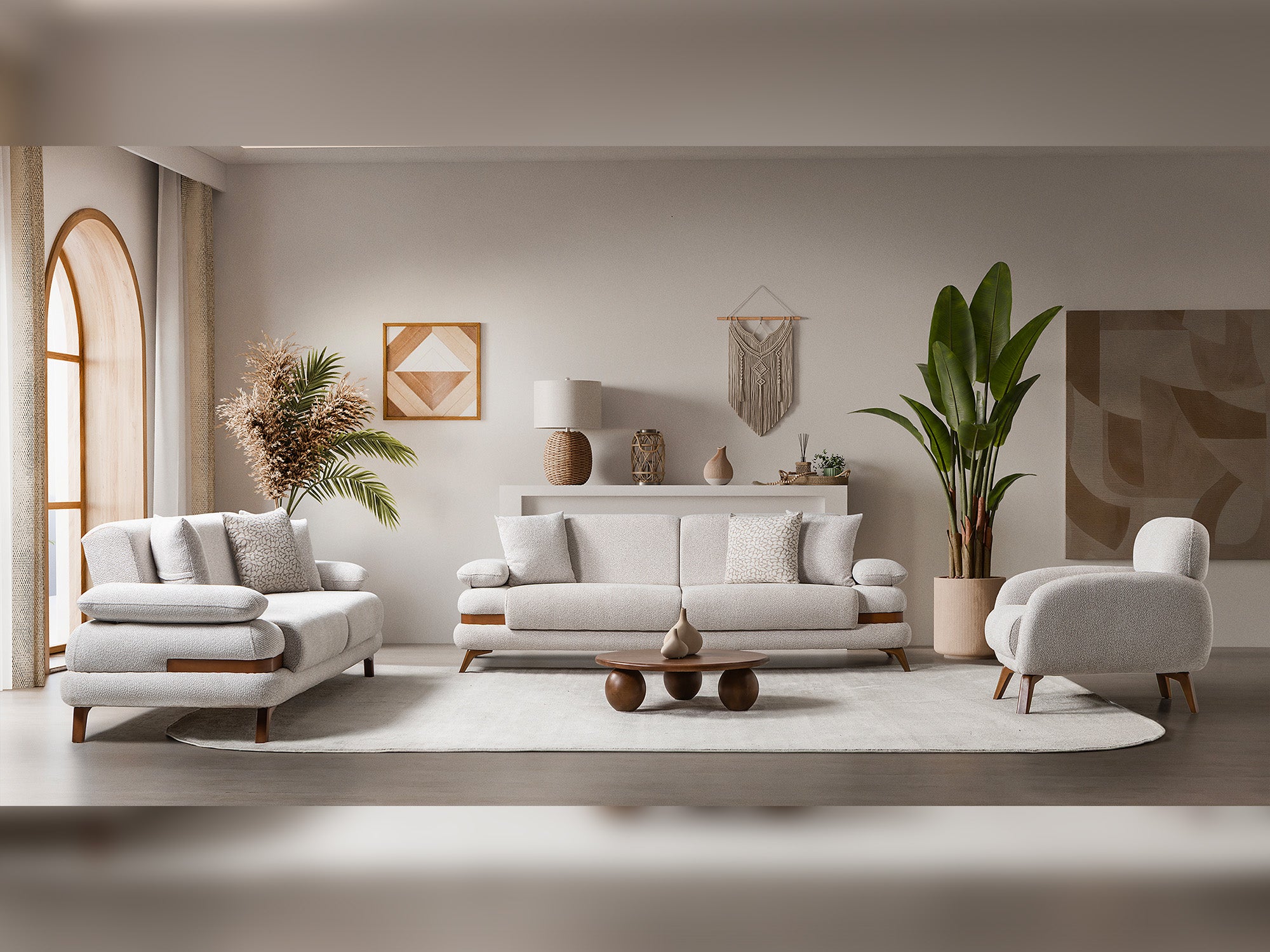 Loris 3-pieces (Sofa & Loveseat & Chair) Livingroom Set
