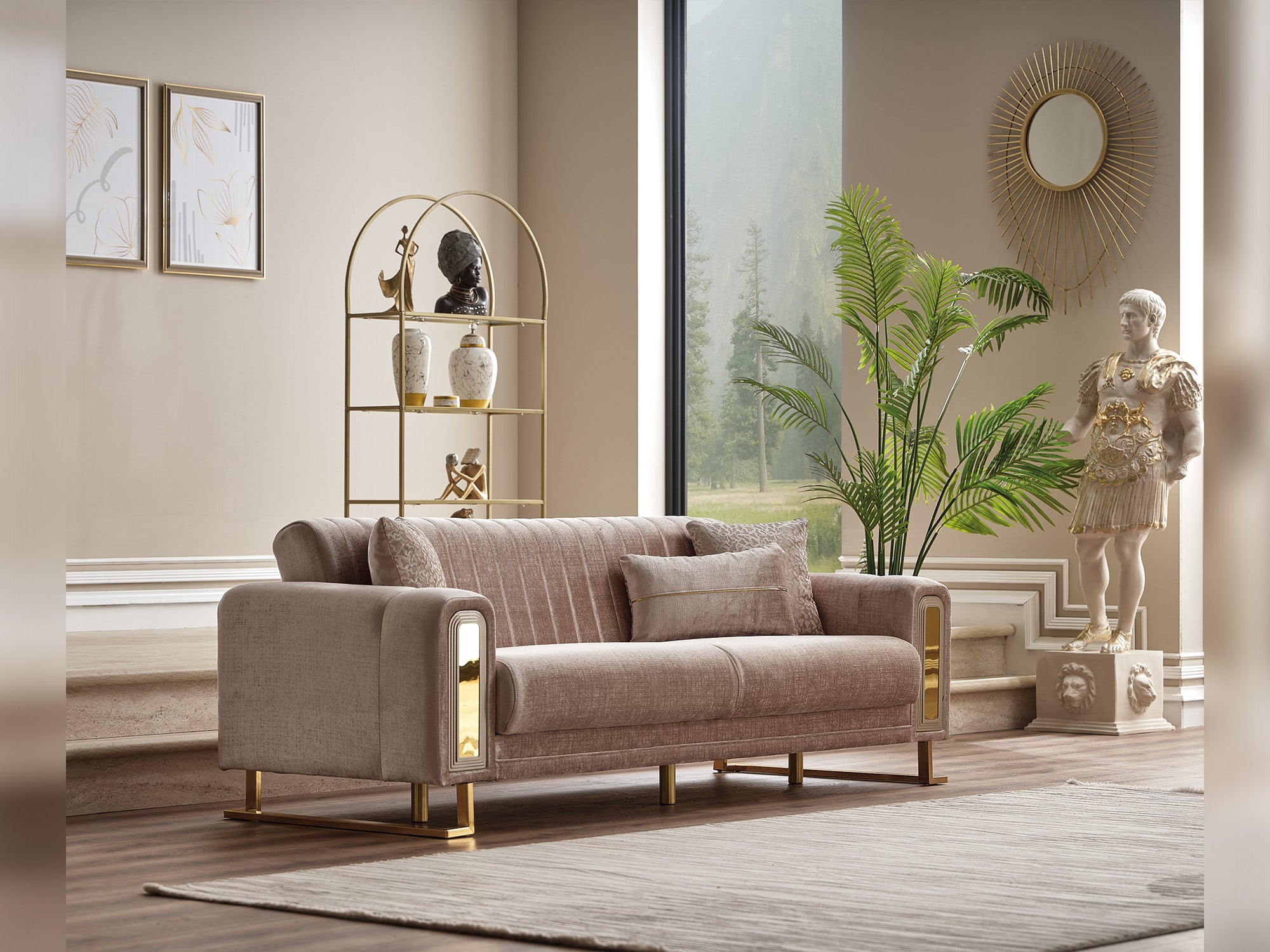 Lotus Convertible Sofa Cream