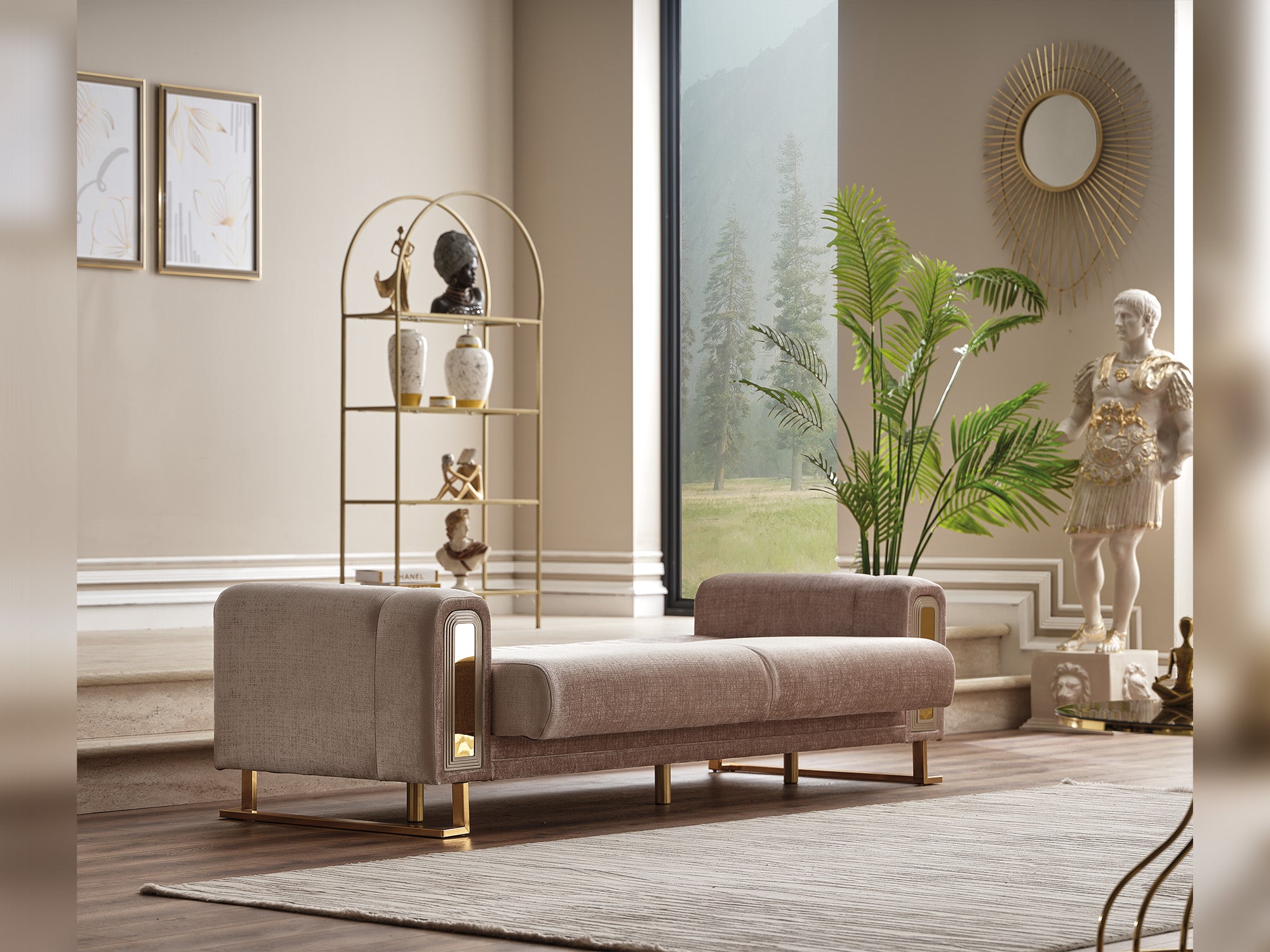 Lotus Convertible Sofa Cream
