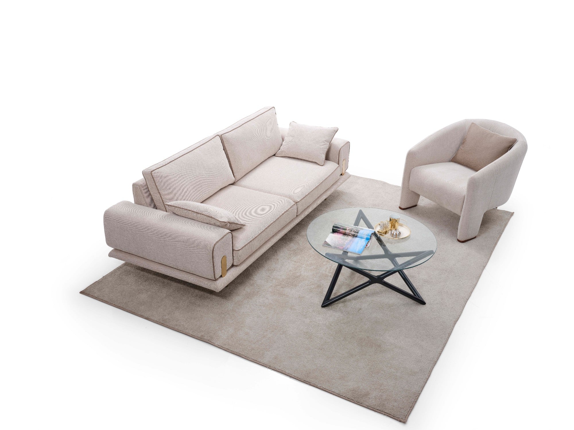 Lucca Convertible Livingroom Set (2 Sofa & 2 Chair)