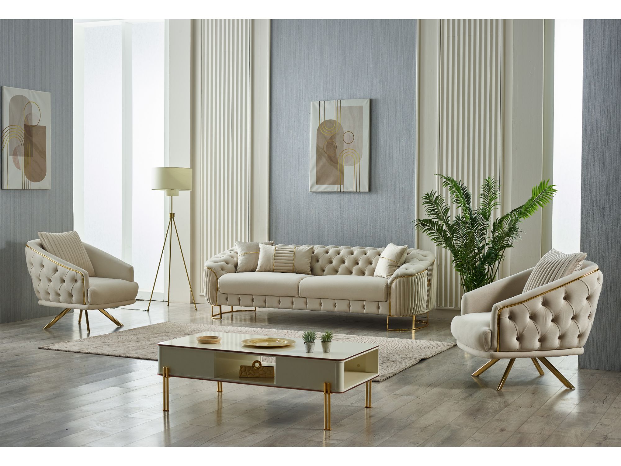 Lucas Stationary Sofa Cream