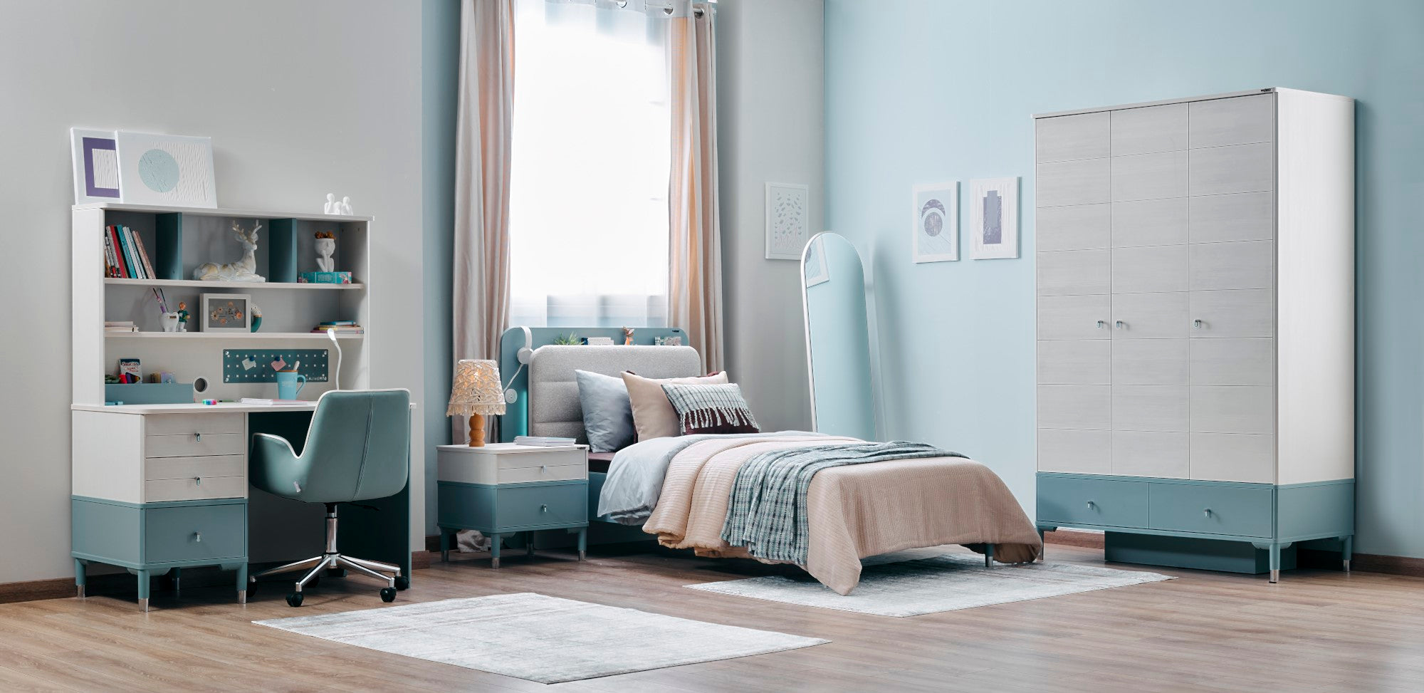 Marin Kids Room Set (Twin Bed &  Study Desk &  Nightstand)