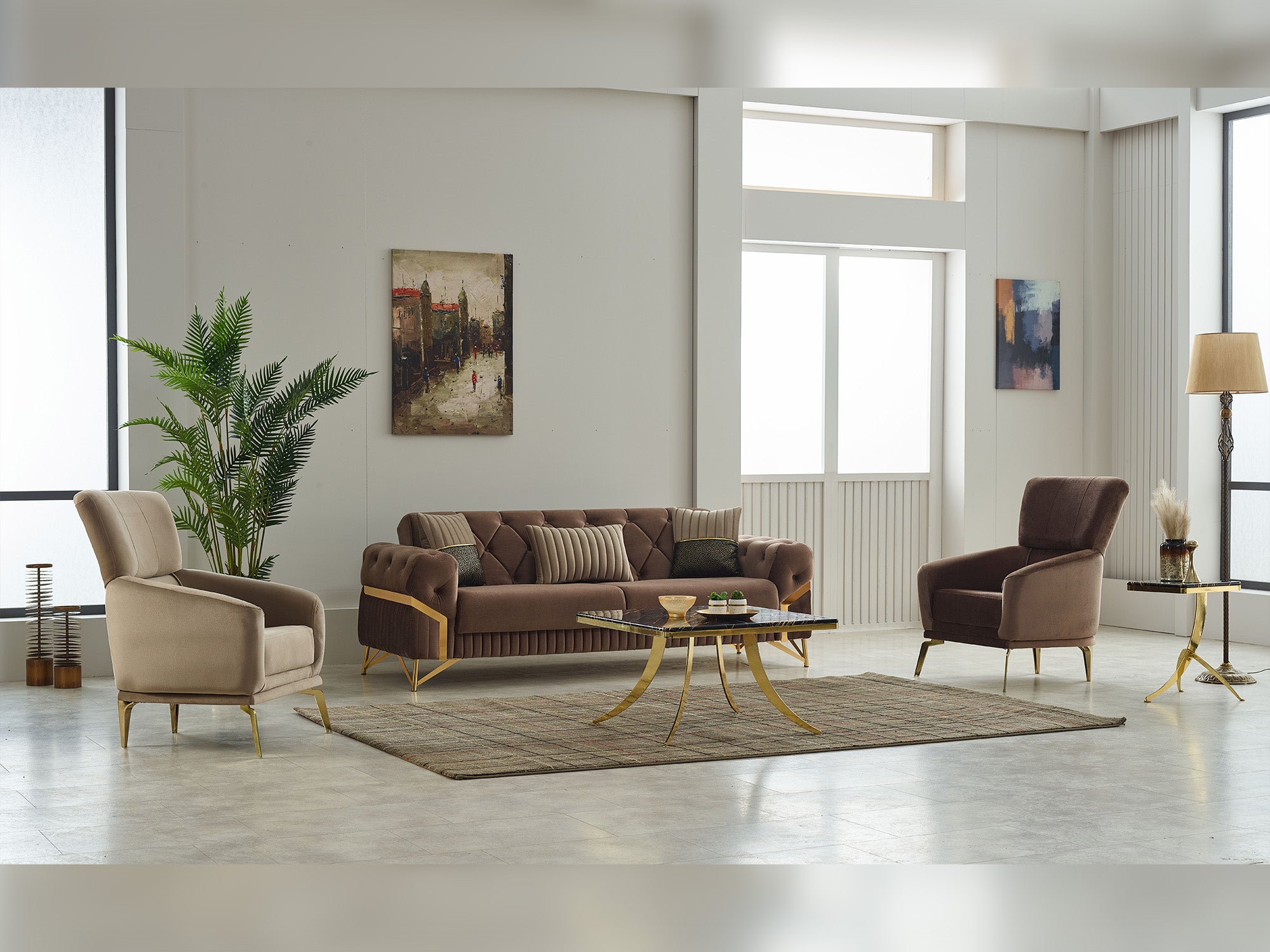 Marbella 3-pieces (Sofa & Loveseat & Chair) Livingroom