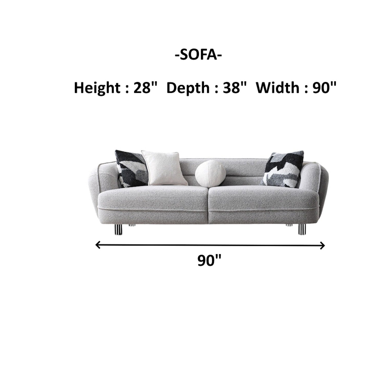 Marsilya Stationary Livingroom (2 Sofa & 2 Chair) Grey
