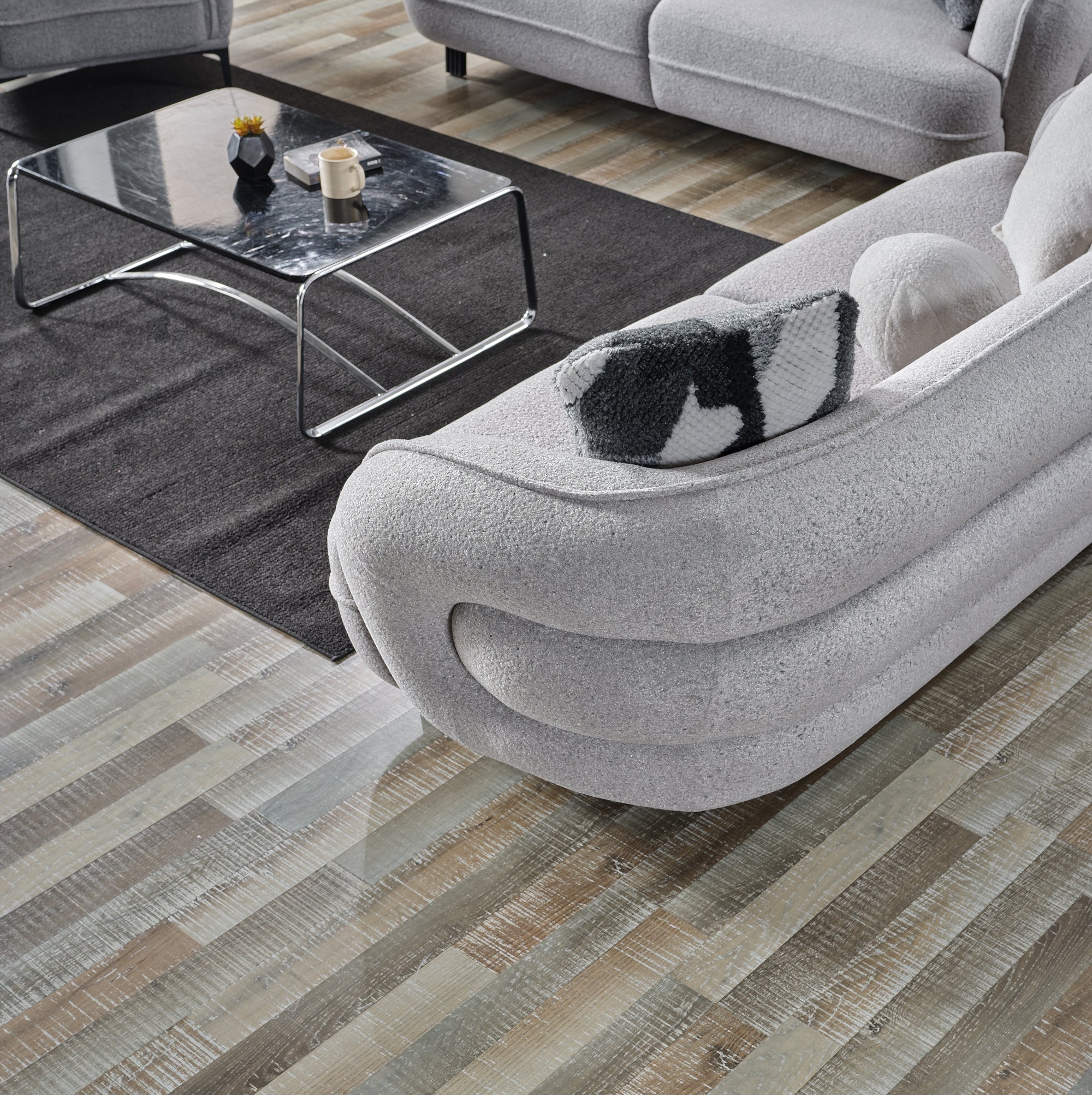 Marsilya Stationary Livingroom (2 Sofa & 2 Chair) Grey