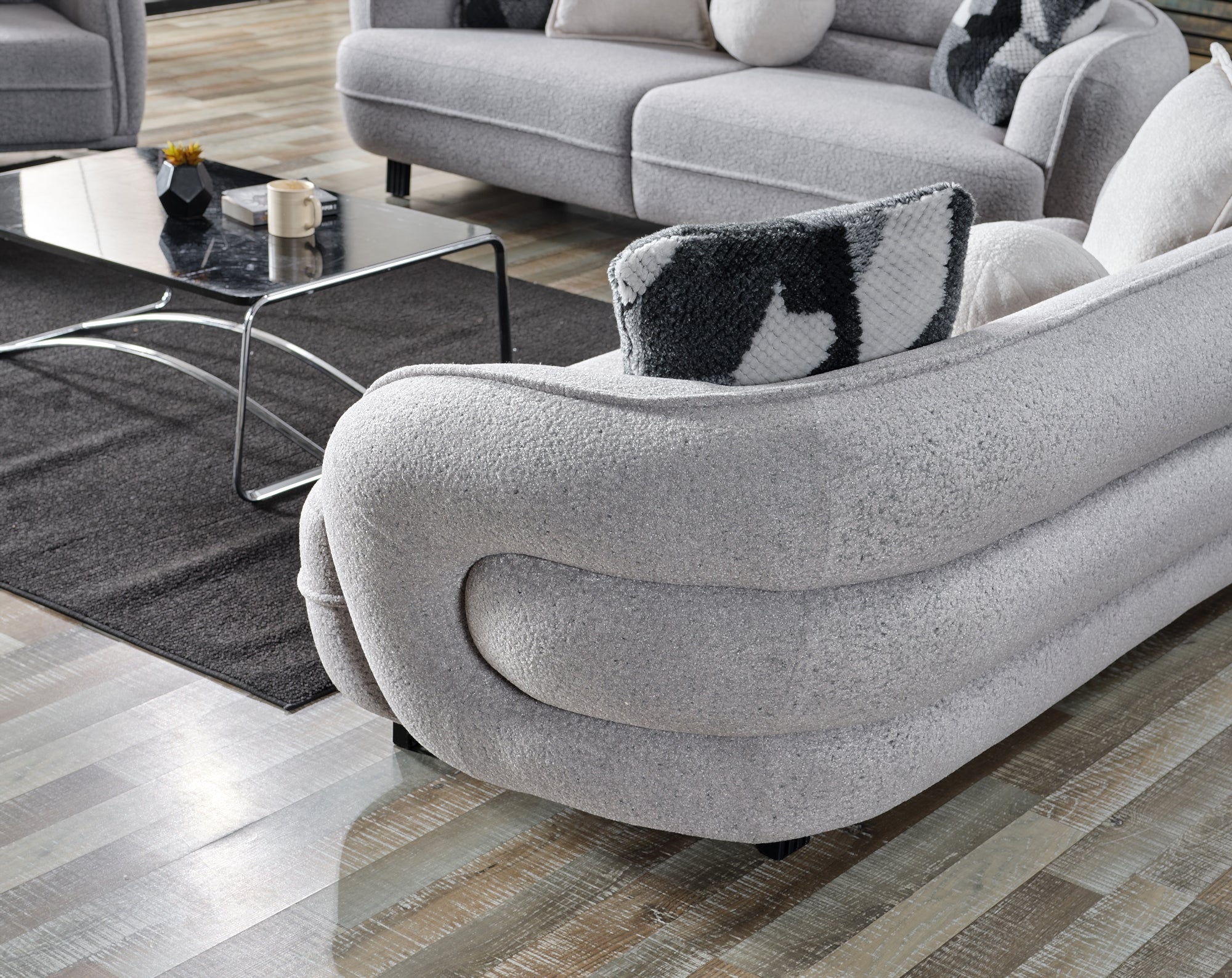 Marsilya Stationary Livingroom (2 Sofa & 2 Chair) Grey