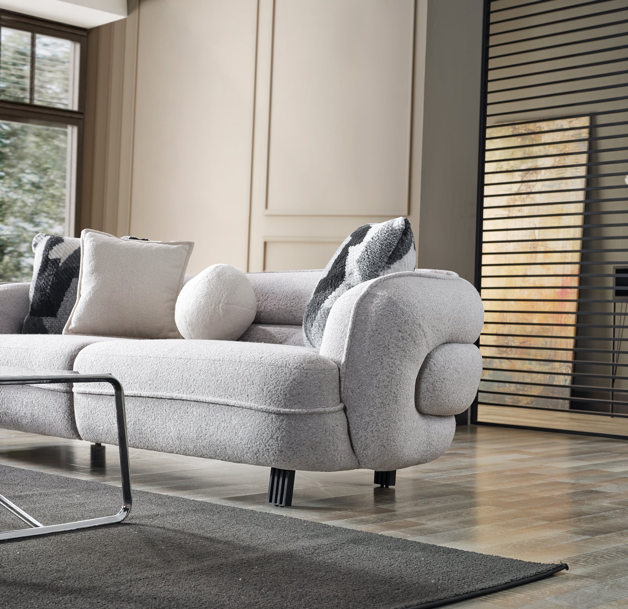 Marsilya Stationary Livingroom (2 Sofa & 2 Chair) Grey
