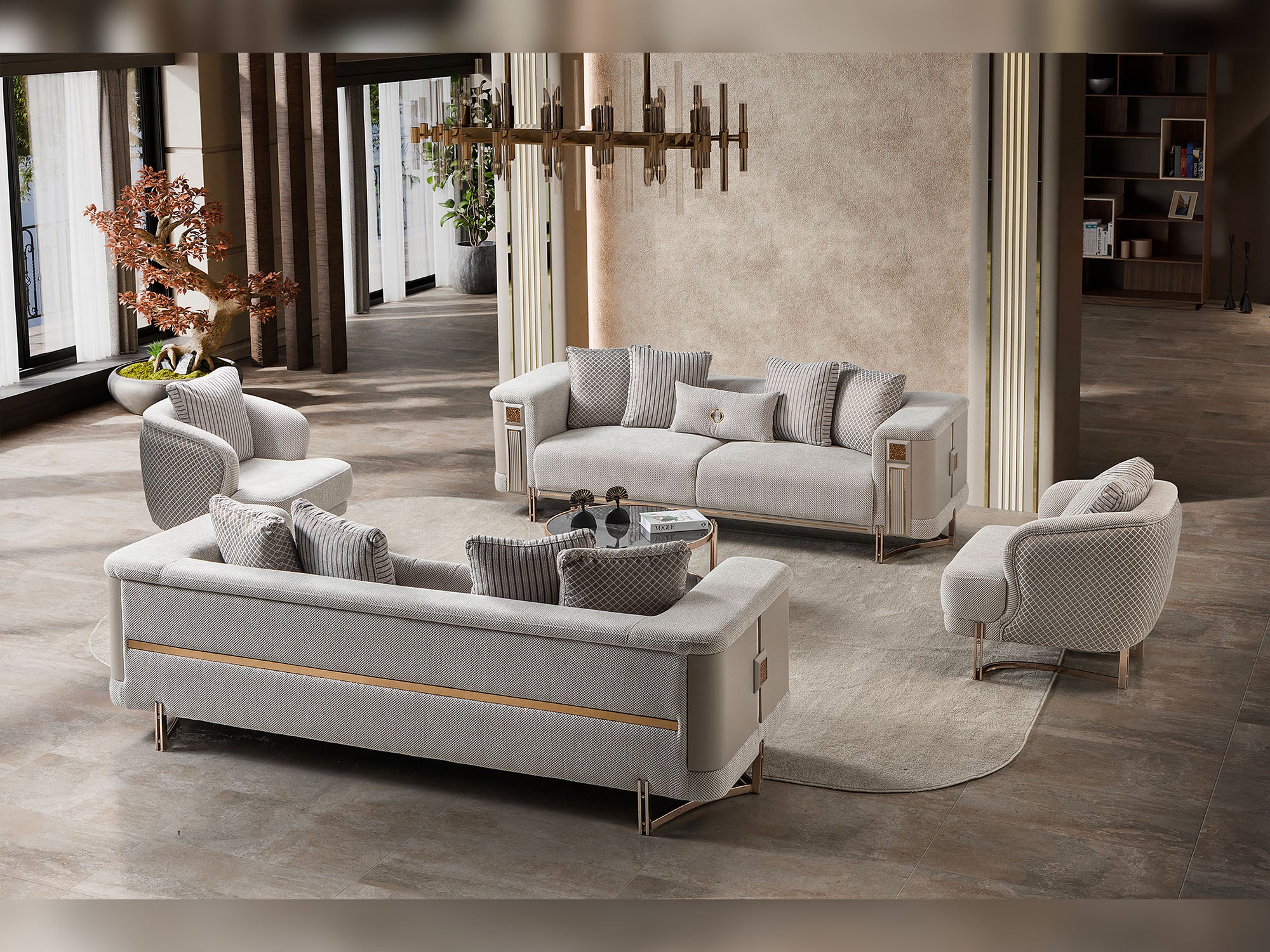 Mirage 3-pieces (Sofa & Loveseat & Chair) Livingroom Set