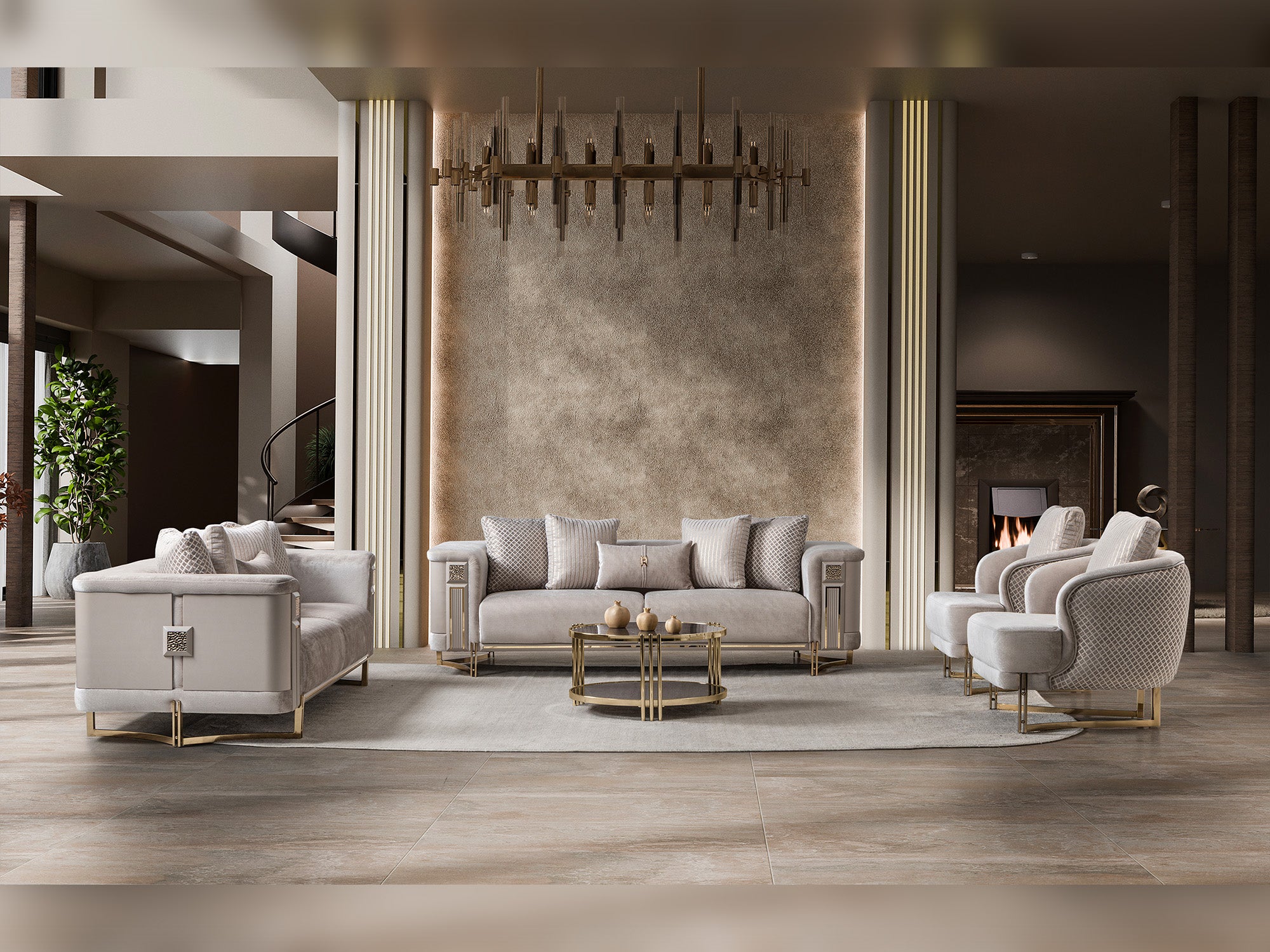 Mirage 3-pieces (Sofa & Loveseat & Chair) Livingroom Set