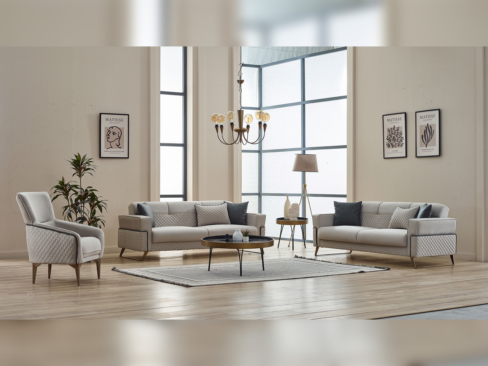Miranda 3-pieces (Sofa & Loveseat & Chair) Livingroom