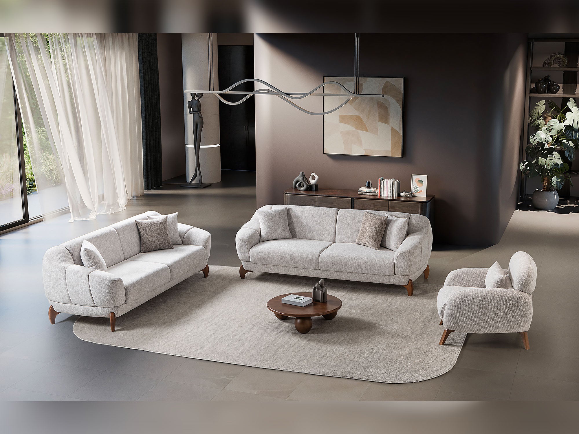 Montel 3-pieces (Sofa & Loveseat & Chair) Livingroom Set