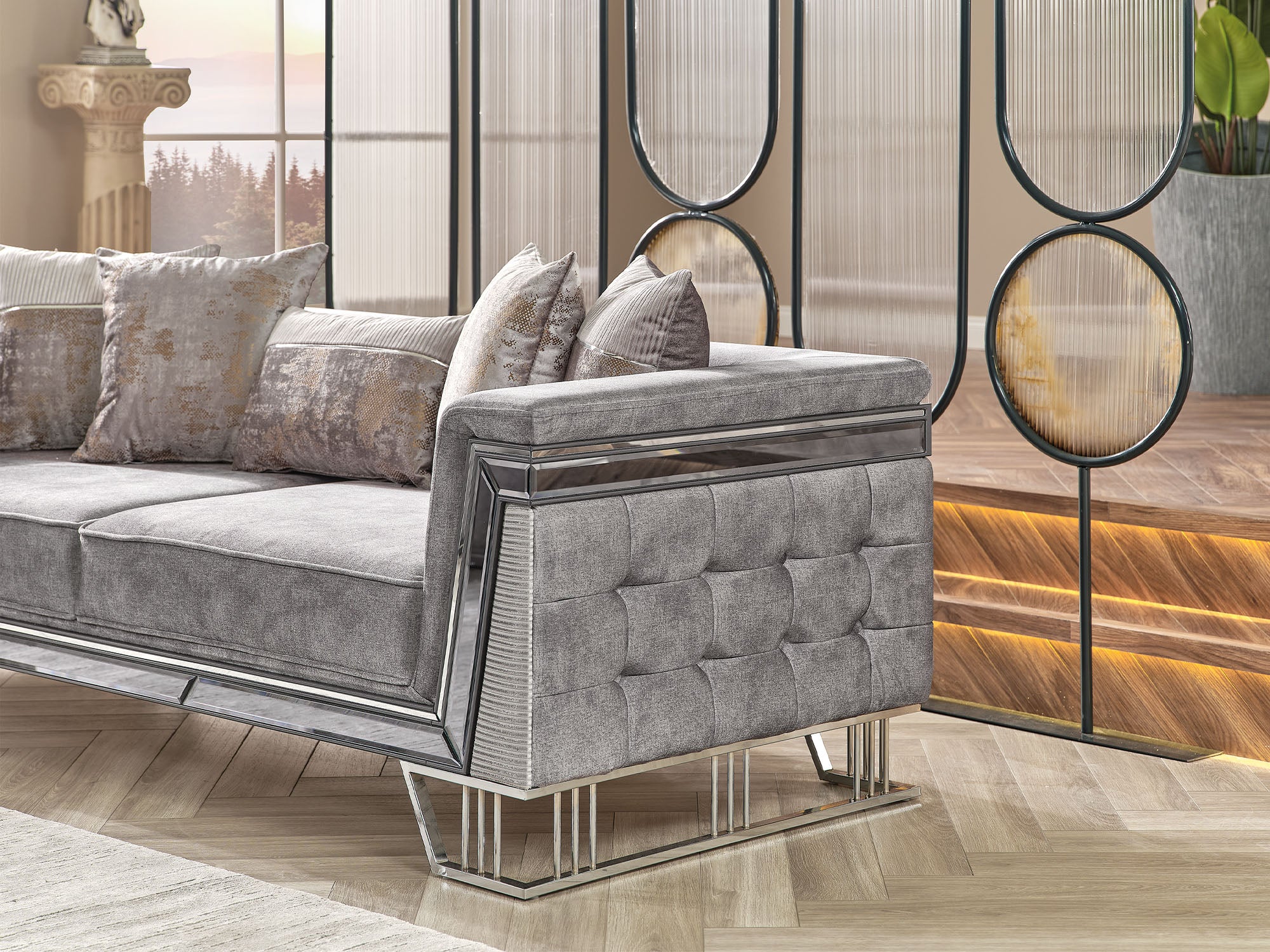 Munich Stationary Sofa Grey