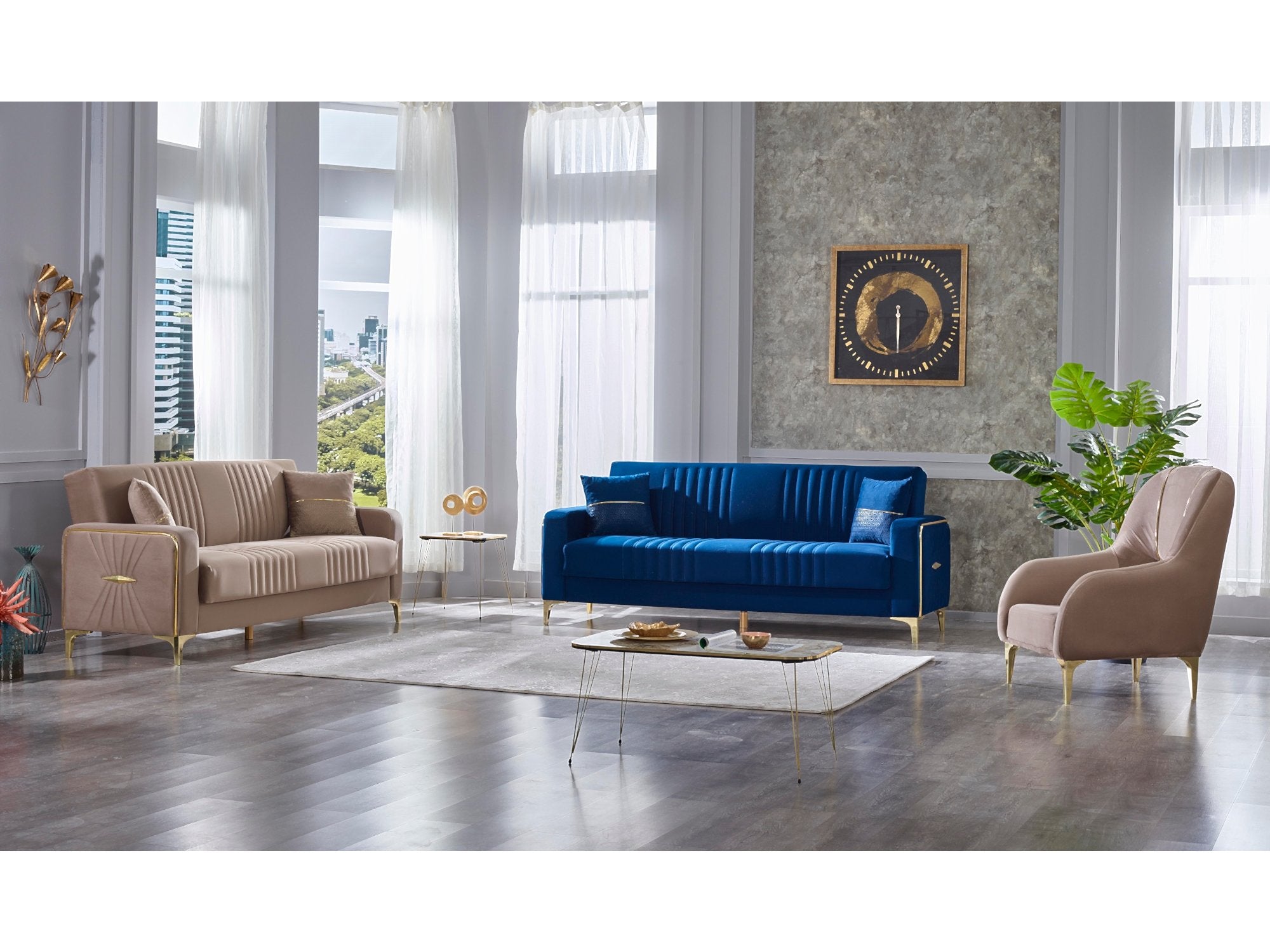 Nelson Convertible Livingroom Set (2 Sofa & 2 Chair)