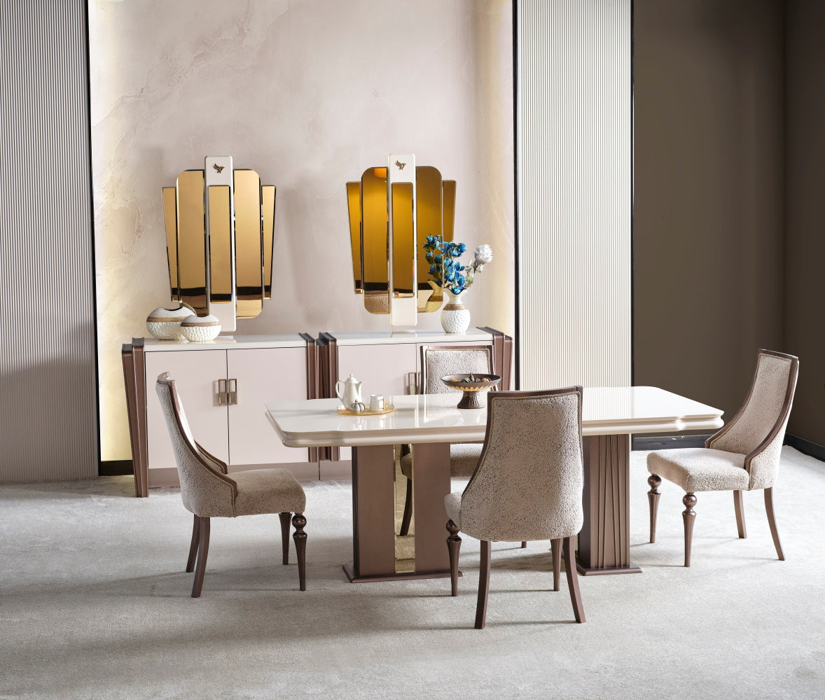 Nirvana Diningroom (Consol With Mirror & Dining Table & 6 Dining Chair)