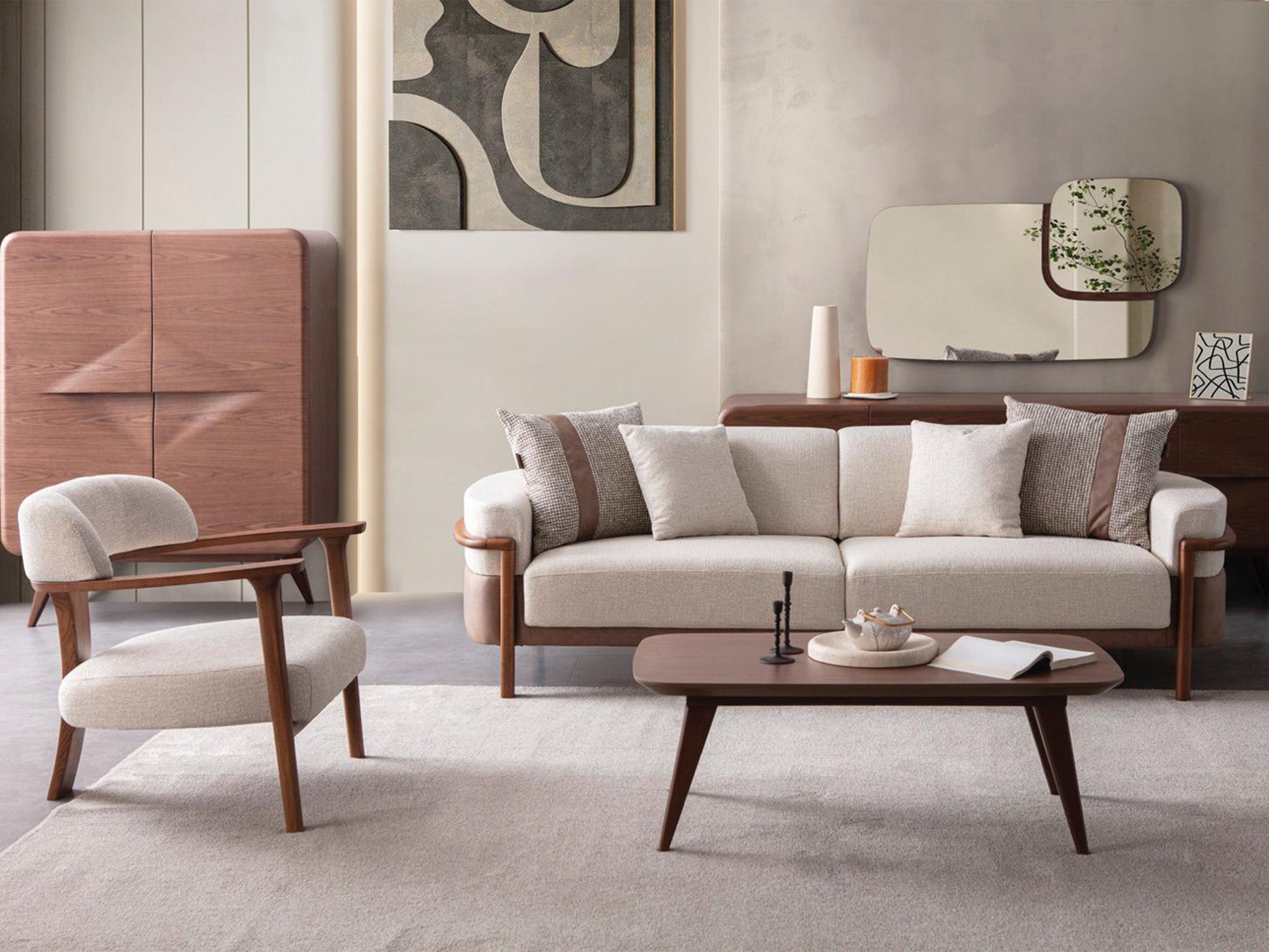 Odin Convertible 4 Seater Sofa Cream