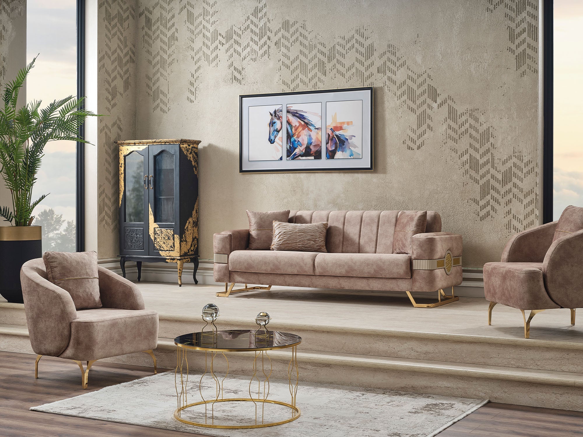 Opera 3-pieces (Sofa & Loveseat & Chair) Livingroom