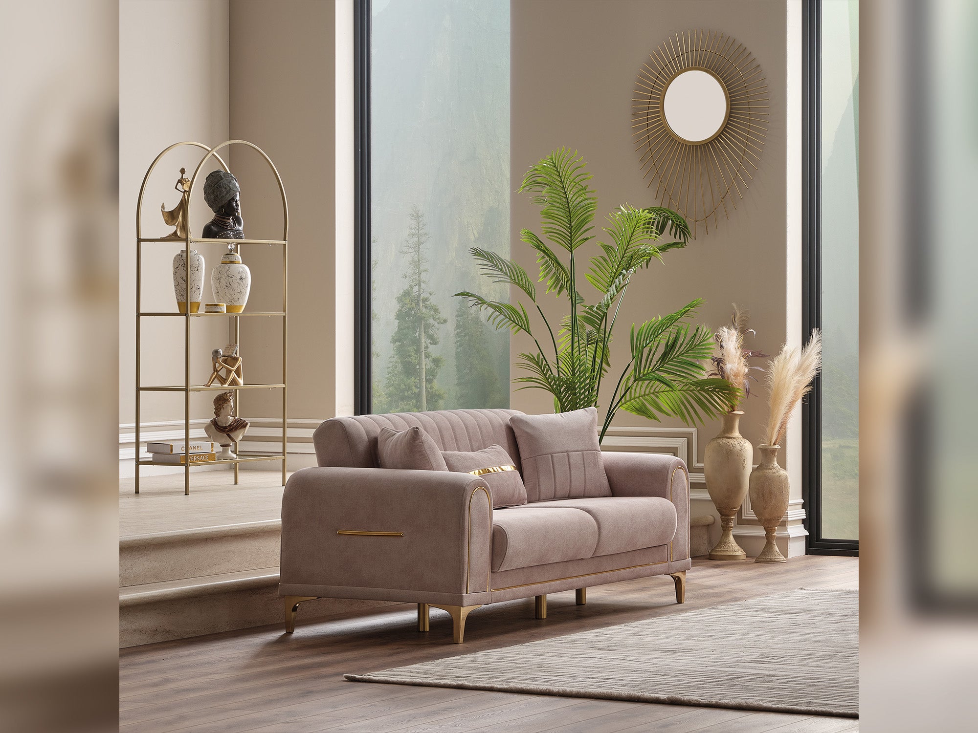 Orion Convertible Loveseat Cream