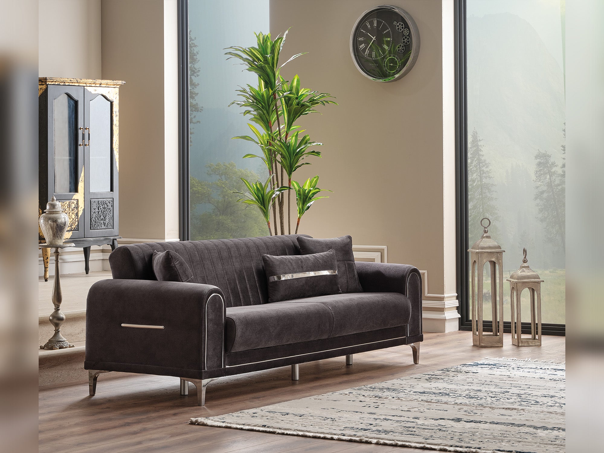 Orion Convertible Sofa Grey